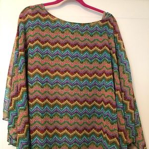 Ladies plus size dolman sleeve top